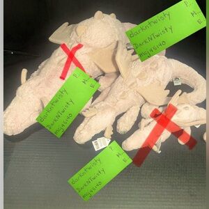 RETIRED BNWT JellyCat Rose Dragon VHTF 26” TAIL UNFURLED GREAT GIFT